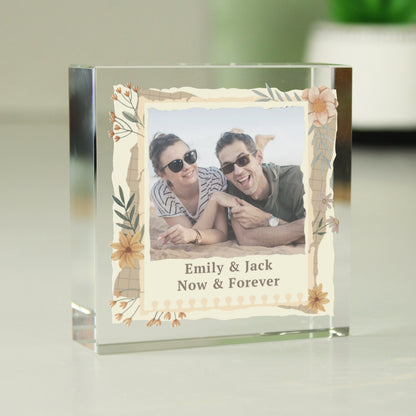 Personalised Wild Flowers Photo Upload Small Crystal Token - image 4
