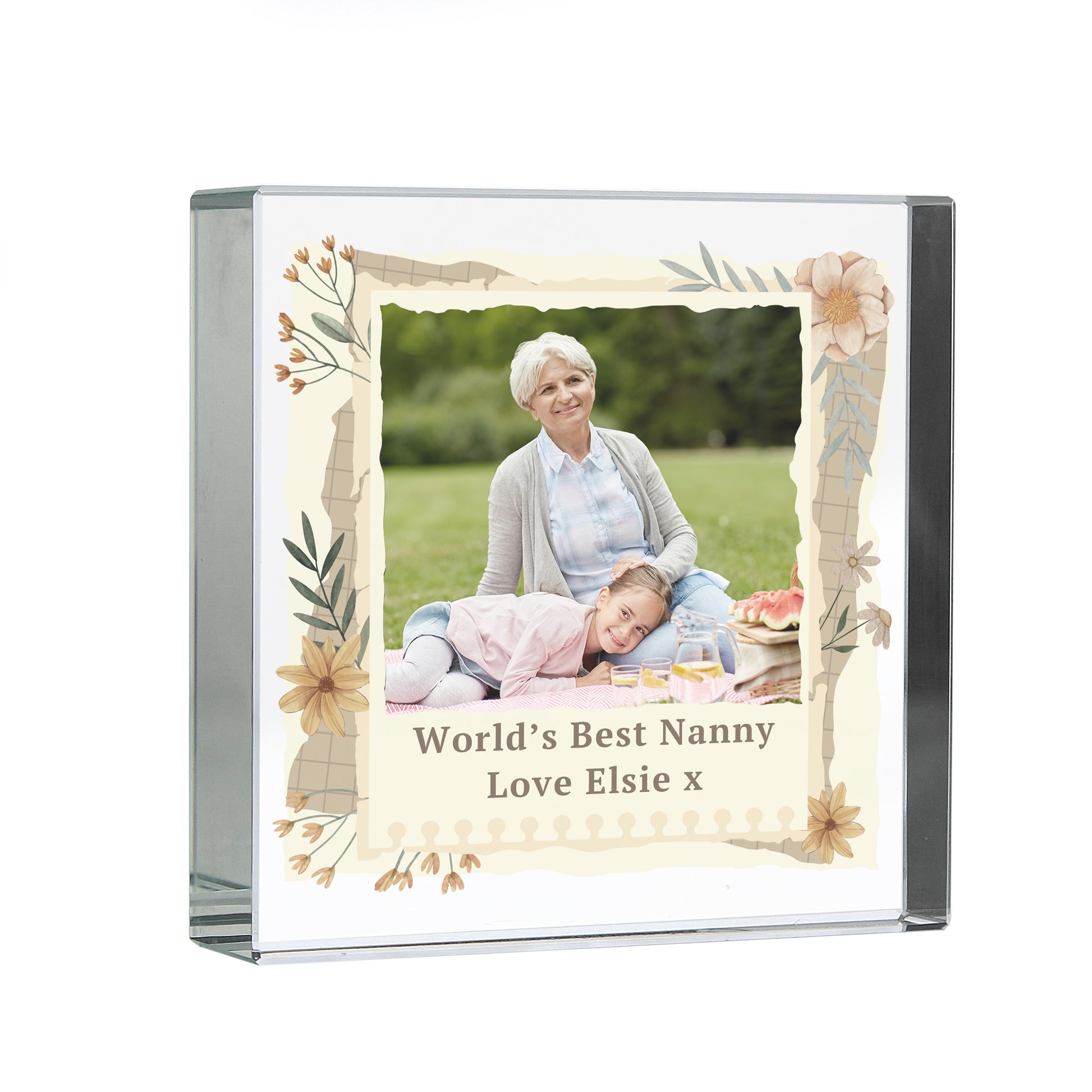 Personalised Wild Flowers Photo Upload Small Crystal Token - image 5