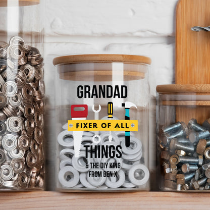 Personalised Fixer of All Things Glass Storage Jar – Dad & DIY Gift - image 3