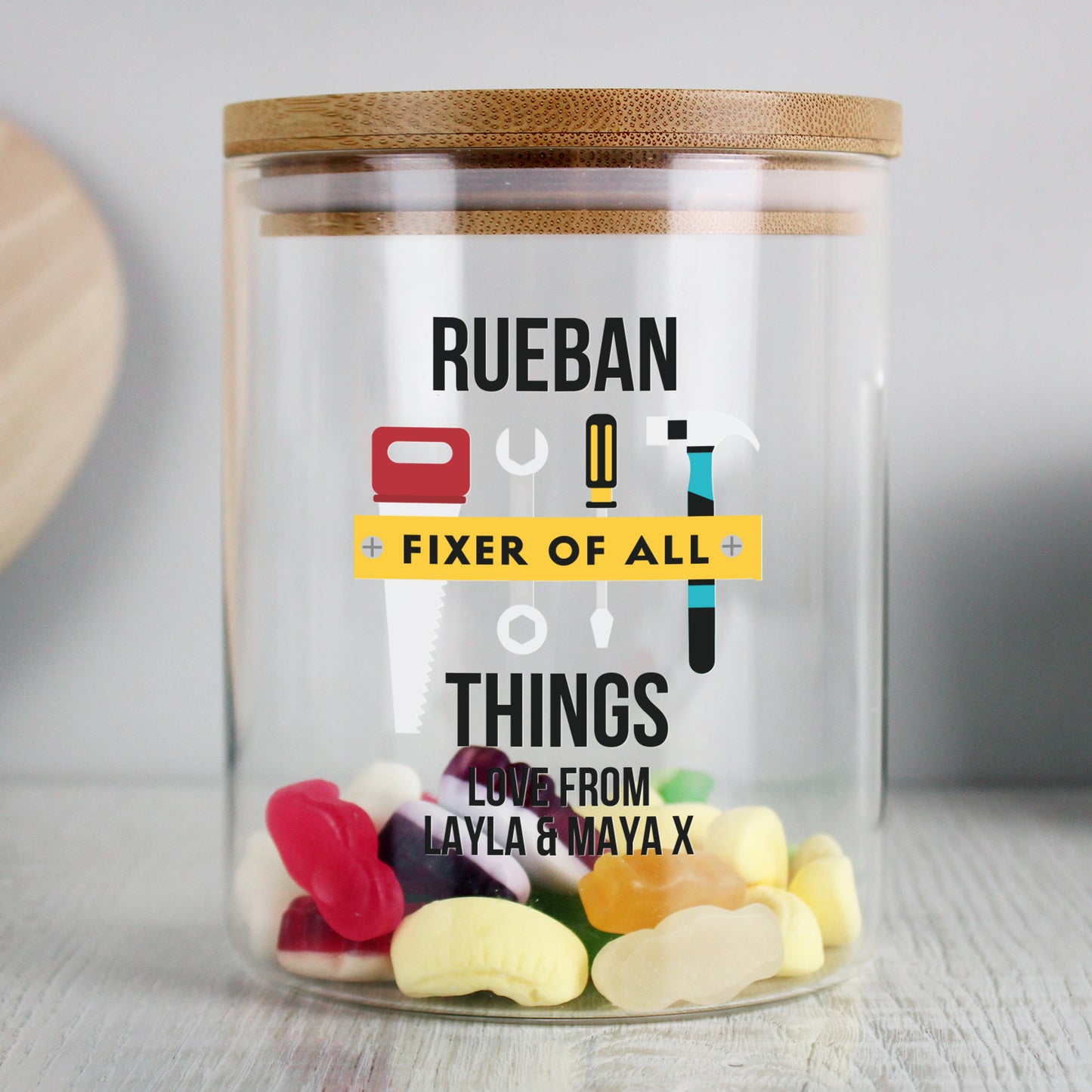 Personalised Fixer of All Things Glass Storage Jar – Dad & DIY Gift - image 4