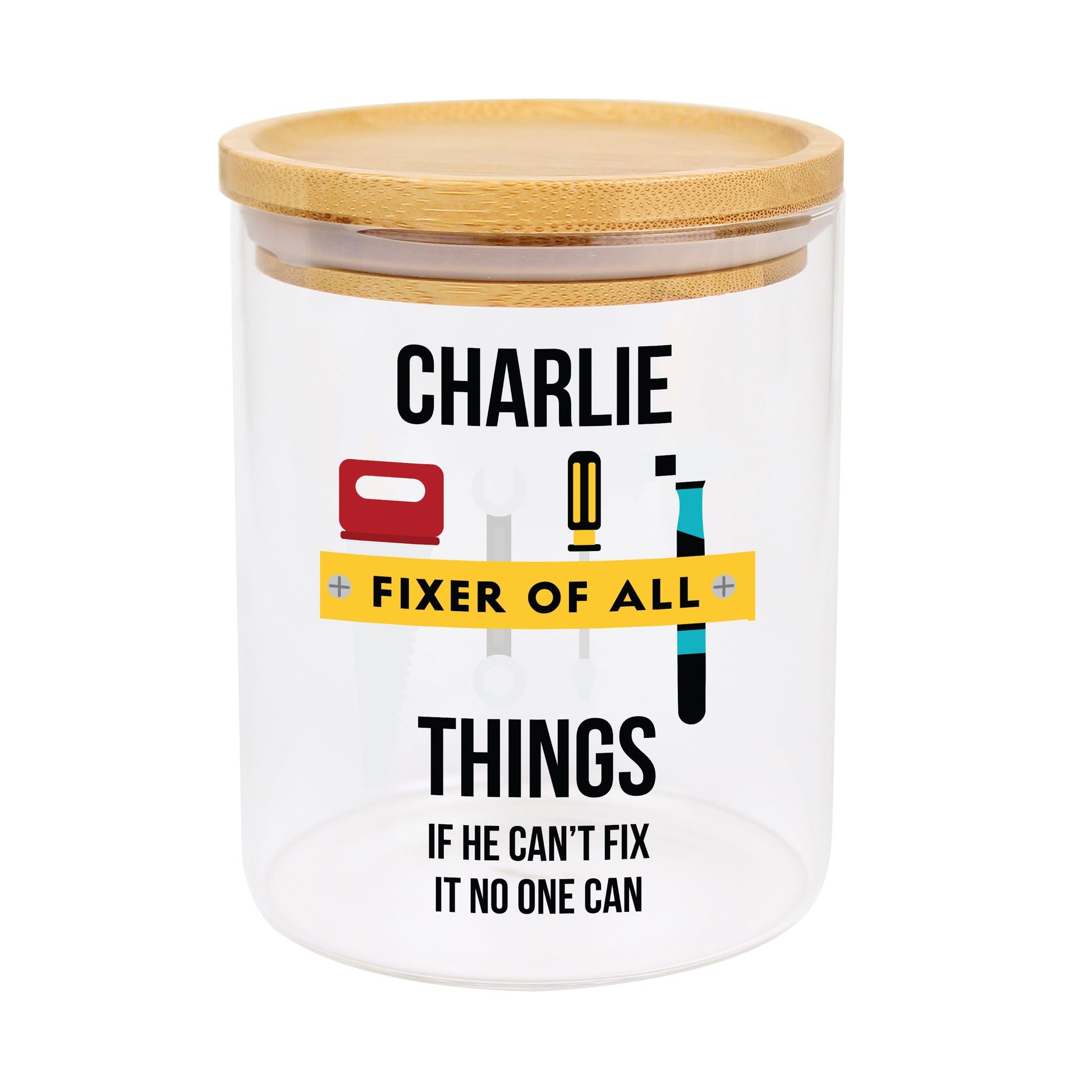Personalised Fixer of All Things Glass Storage Jar – Dad & DIY Gift - image 5