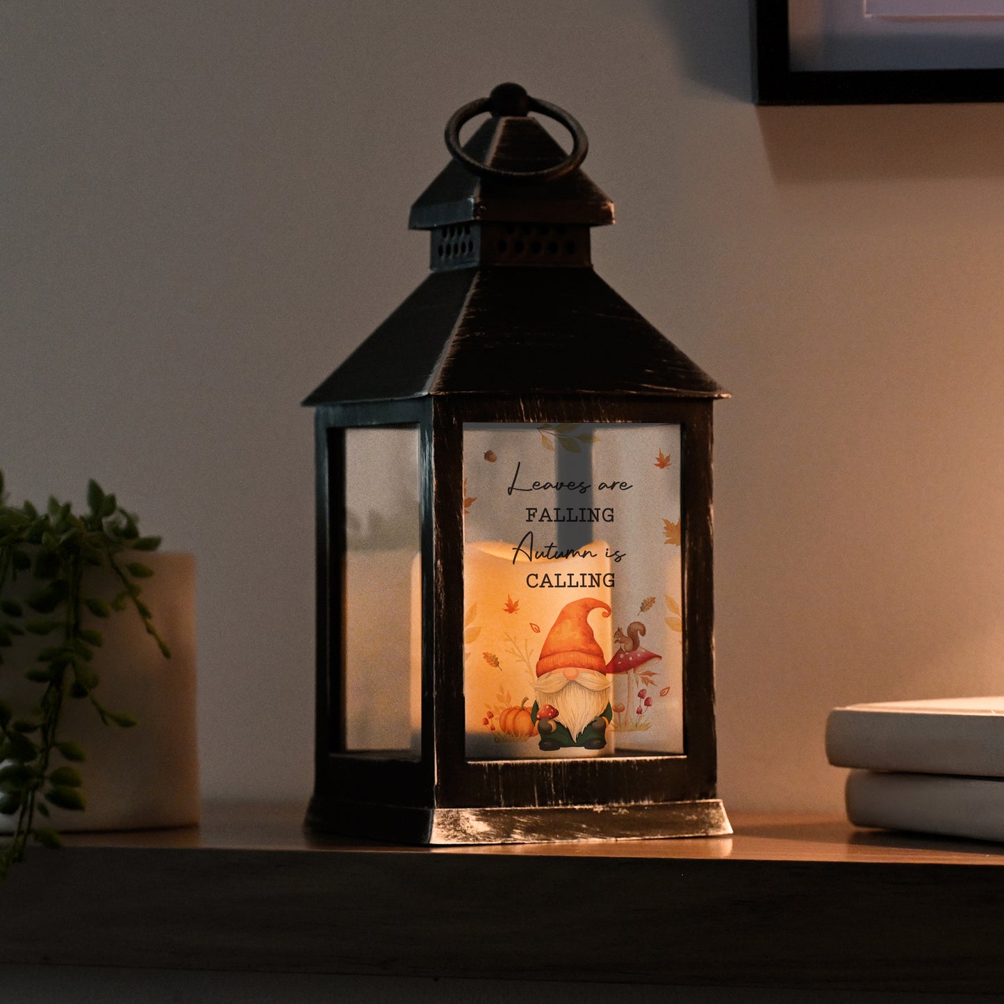 Personalised Autumn Gonk LED Lantern – Seasonal Glowing Home Gift - image 2