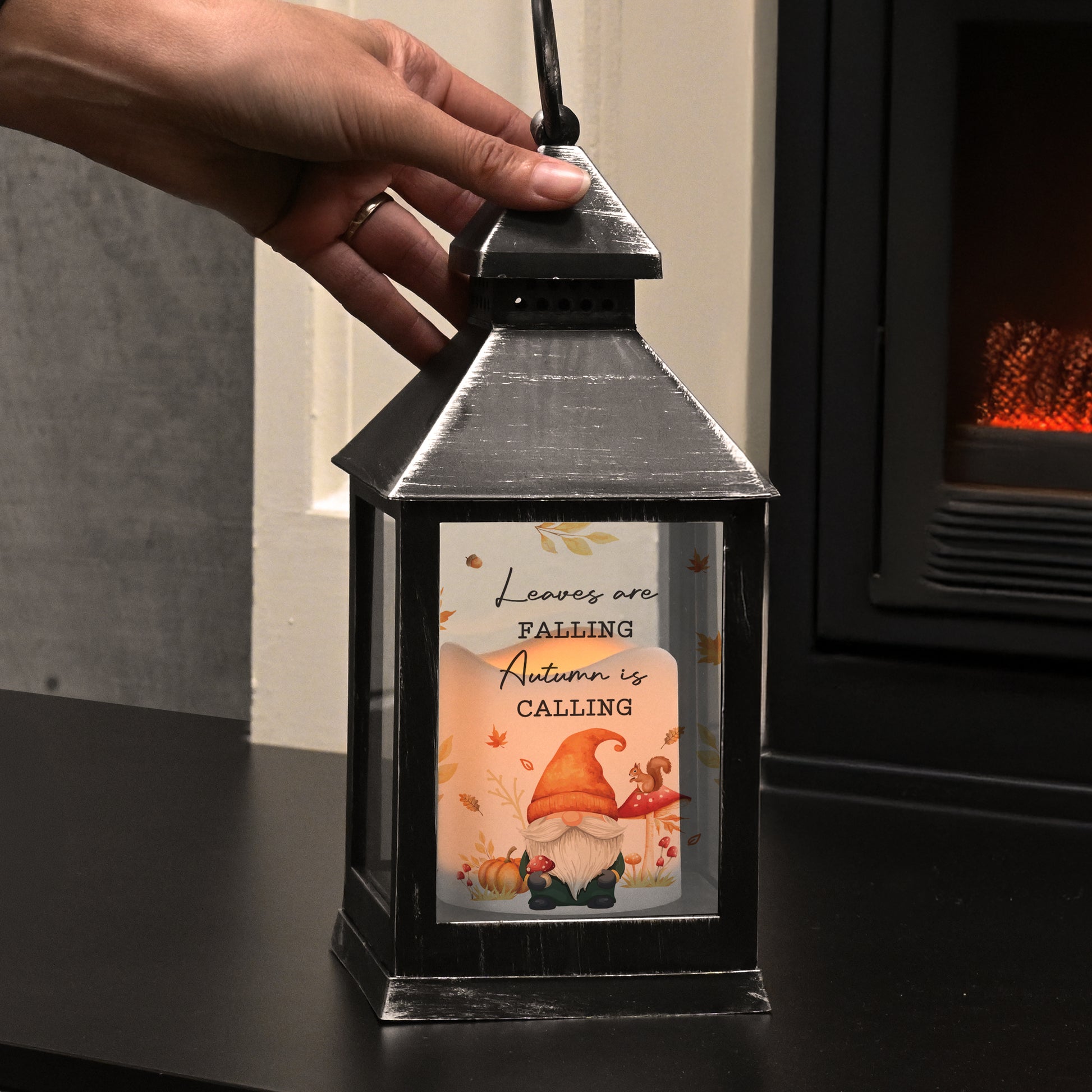 Personalised Autumn Gonk LED Lantern – Seasonal Glowing Home Gift - image 3