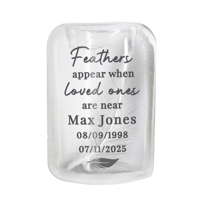 Personalised Loved Ones Memorial Feather Tealight Holder – Bereavement Gift - image 5