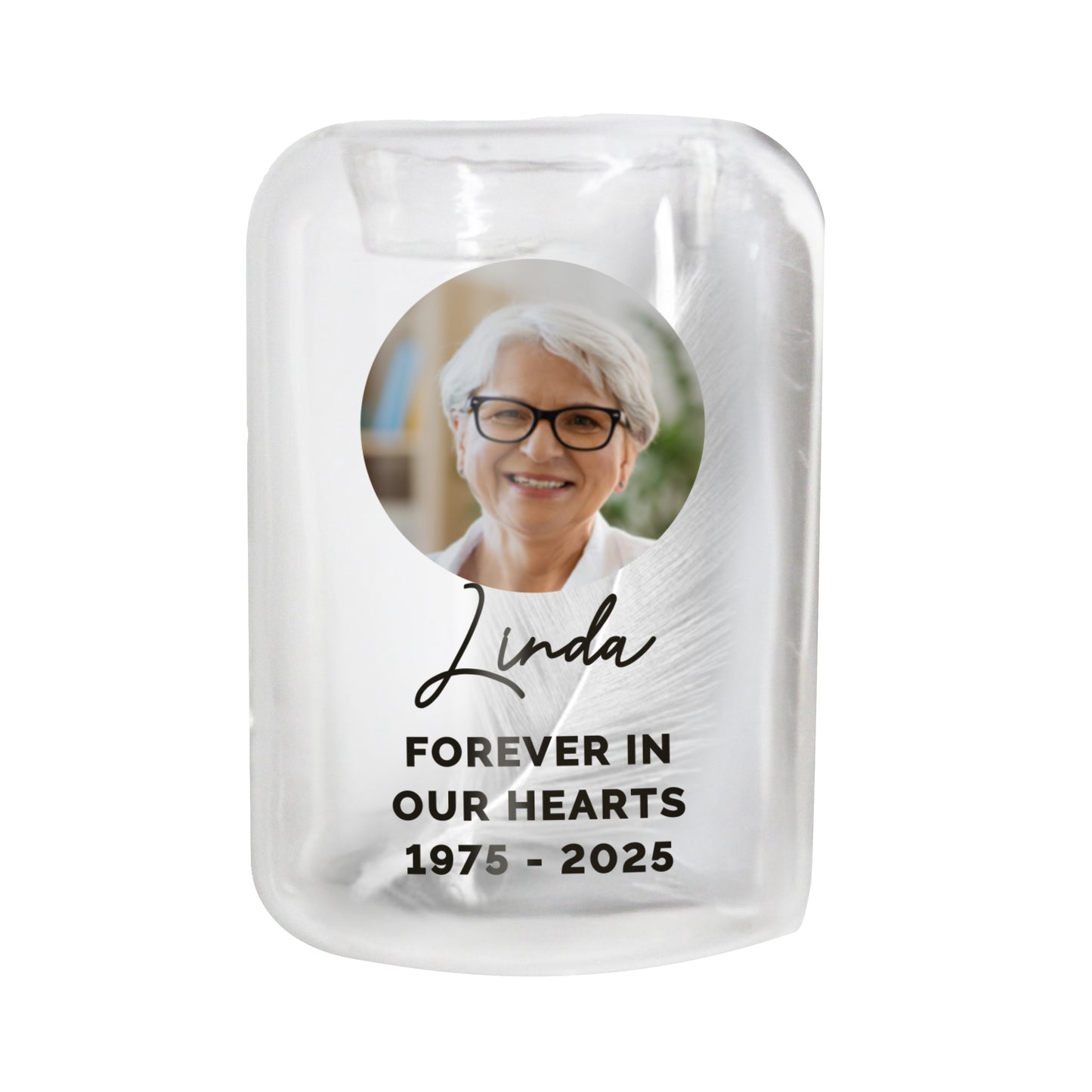 Personalised Photo Upload Memorial Feather Tealight Holder – Bereavement Gift - image 5