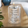 Personalised In Our Hearts Memorial Feather Tealight Holder – Bereavement Gift