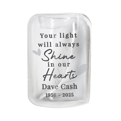 Personalised In Our Hearts Memorial Feather Tealight Holder – Bereavement Gift - image 5