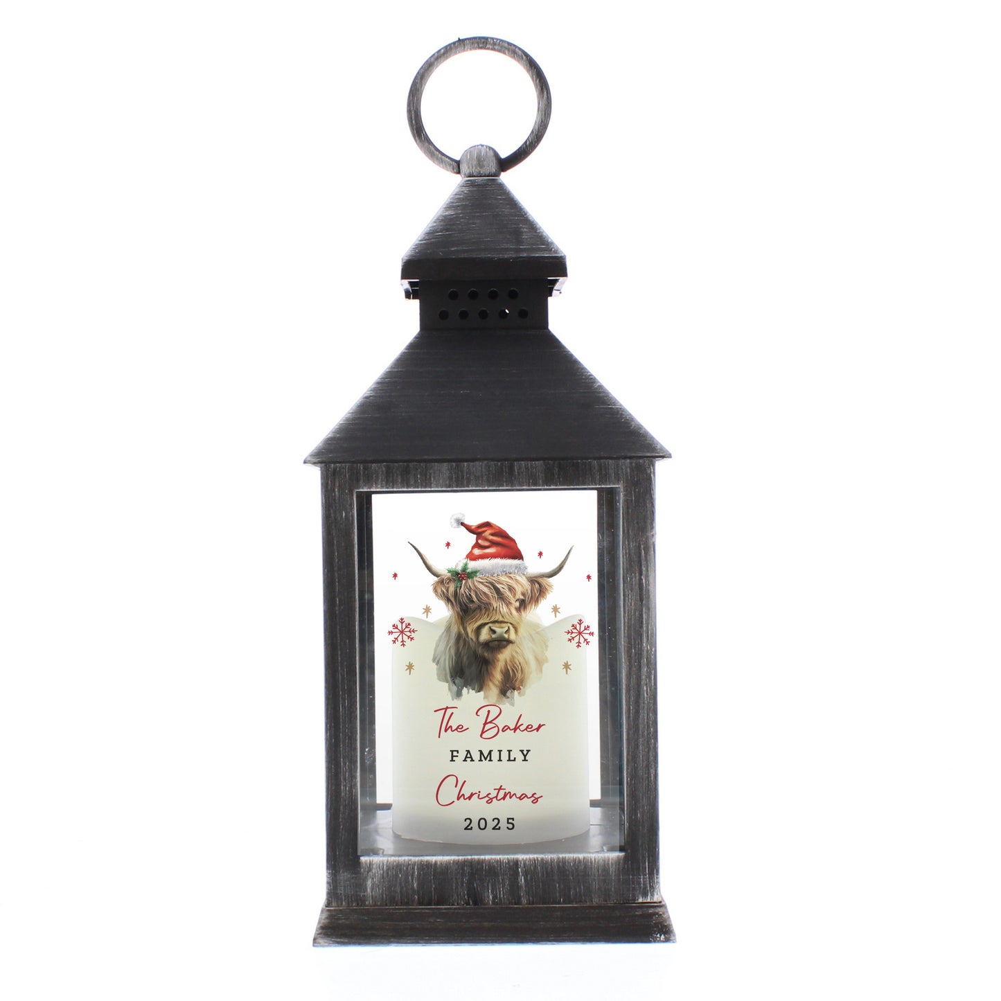 Personalised Highland Cow Christmas LED Lantern – Christmas Home Decor Gift - image 5
