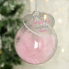 Personalised My 1st Christmas Pink Feather Bauble – Baby Girl's First Christmas