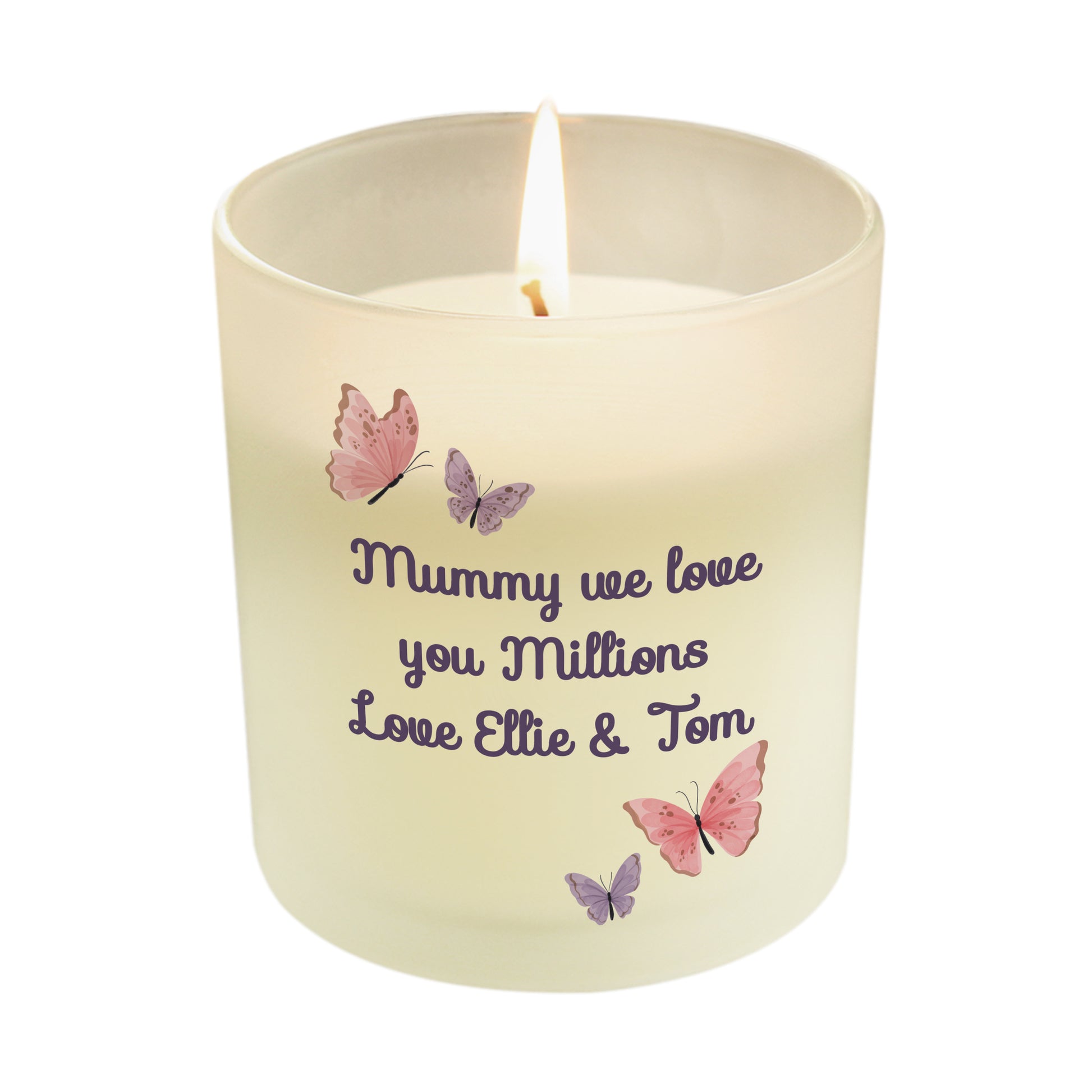 Personalised Butterfly Frosted Candle – Birthday Gift for Her - image 5