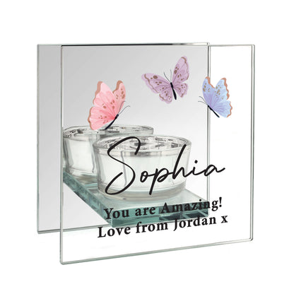 Personalised Butterfly Mirrored Tealight Holder – Birthday Gift for Her - image 5