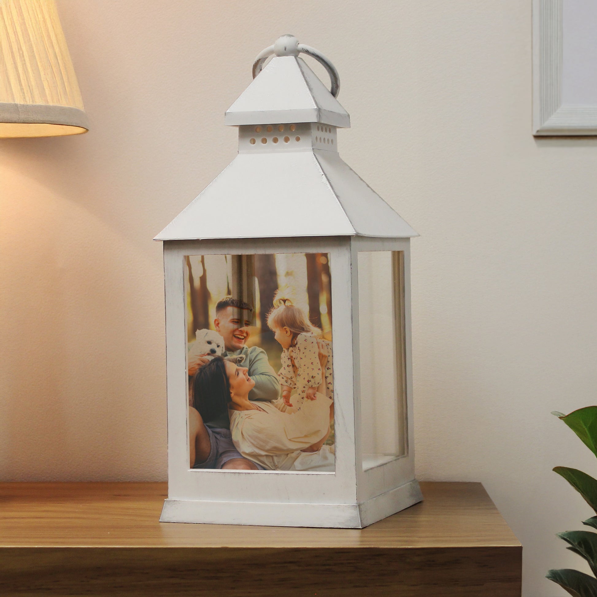 Personalised Photo Upload White Lantern – Birthday Anniversary Memorial Gift - image 3