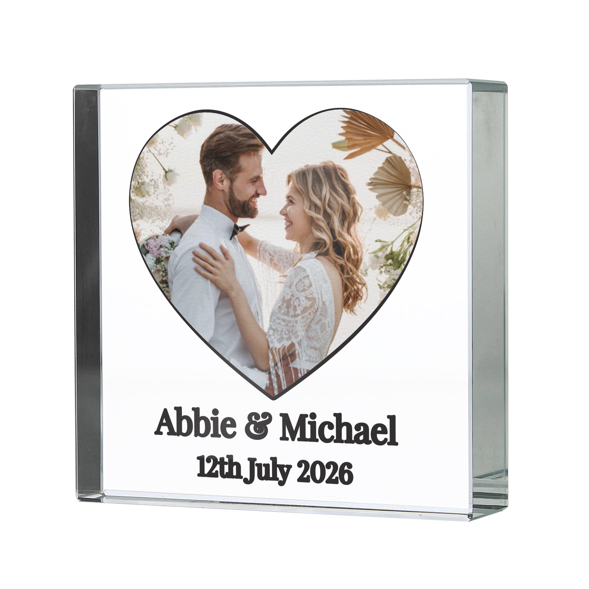 Personalised Heart Photo Upload Small Glass Ornament – Valentine Birthday Gift - image 4