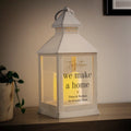 Personalised Black and Gold Free Text White Lantern – Wedding Housewarming Gift