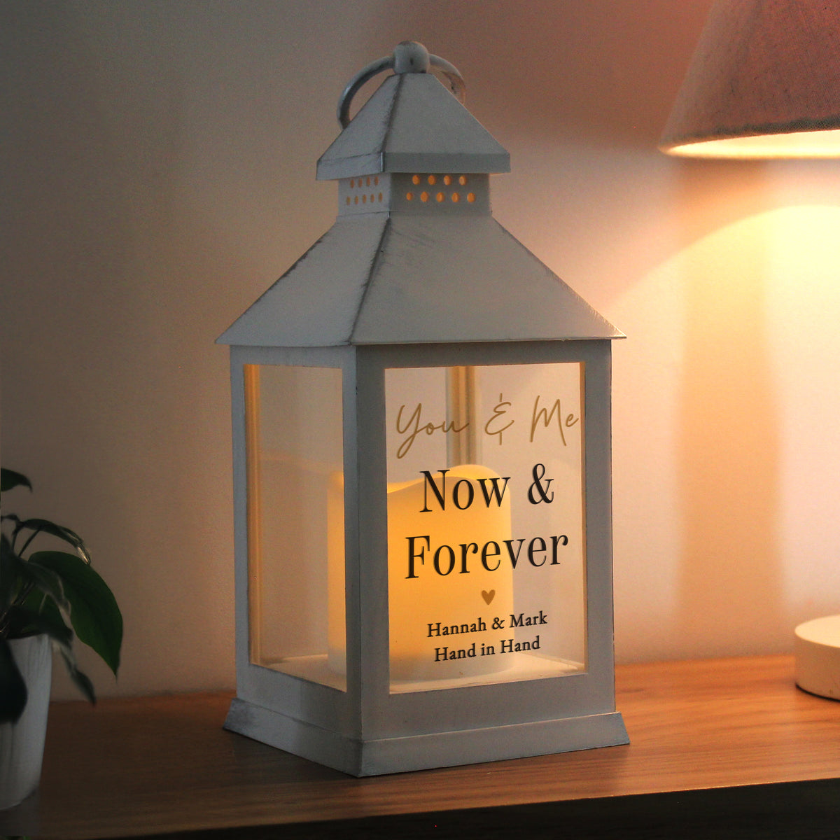 Personalised Black and Gold Free Text White Lantern – Wedding Housewarming Gift - image 3