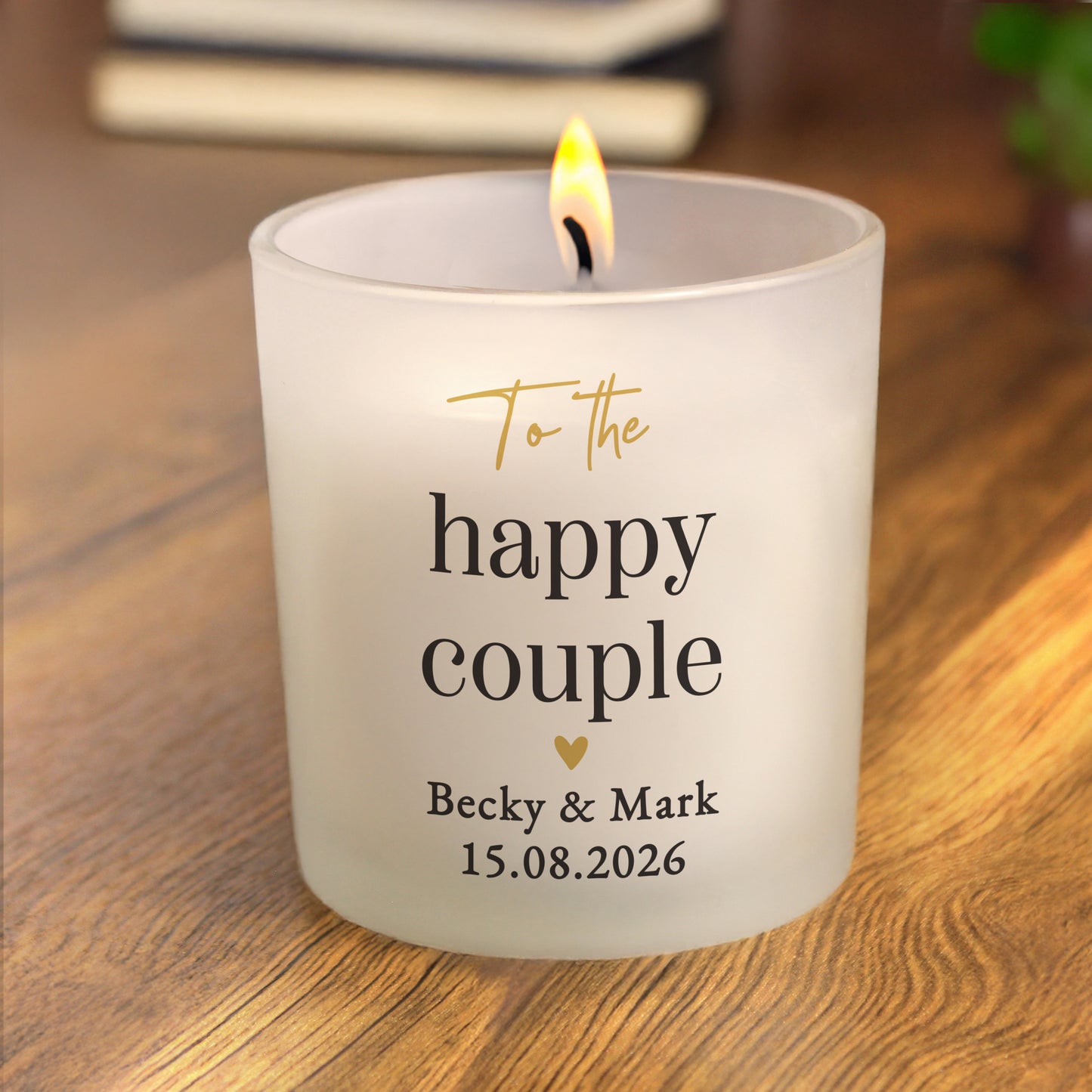 Personalised Black and Gold Free Text Frosted Candle – Any Occasion Gift - image 2