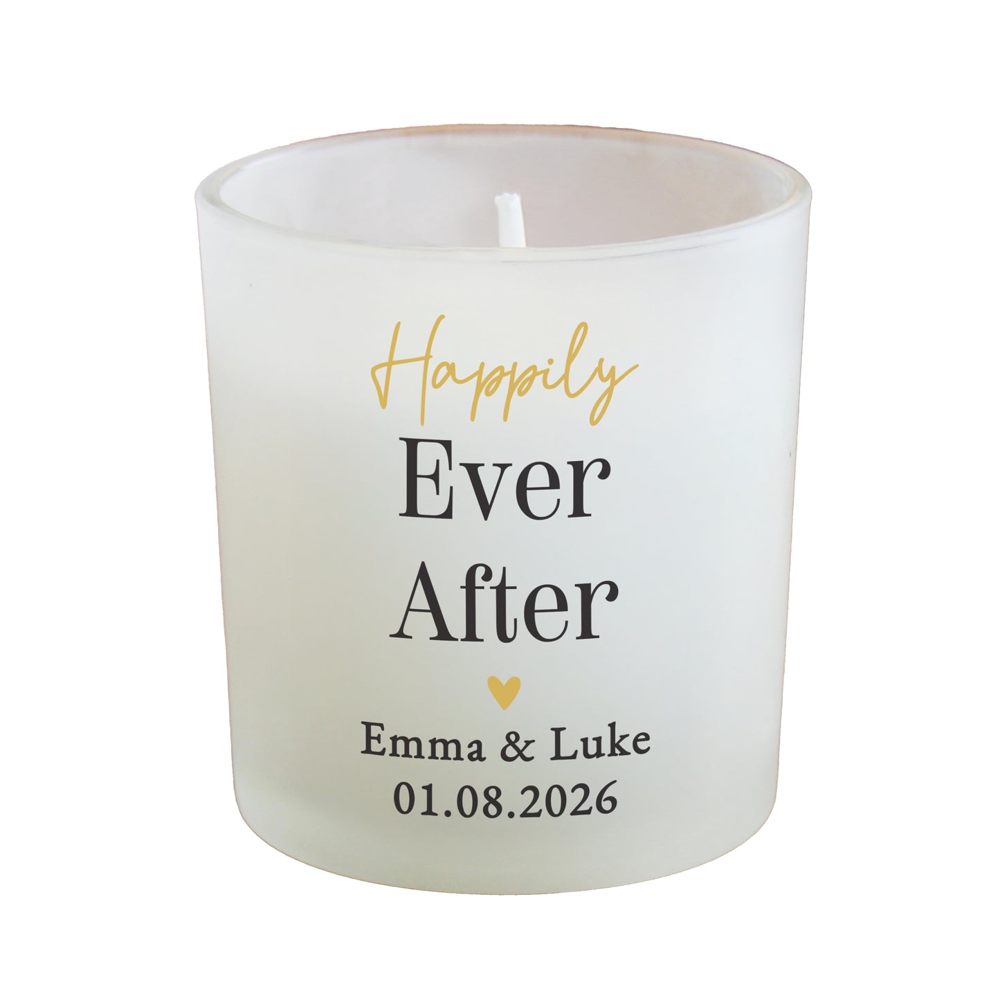 Personalised Black and Gold Free Text Frosted Candle – Any Occasion Gift - image 4