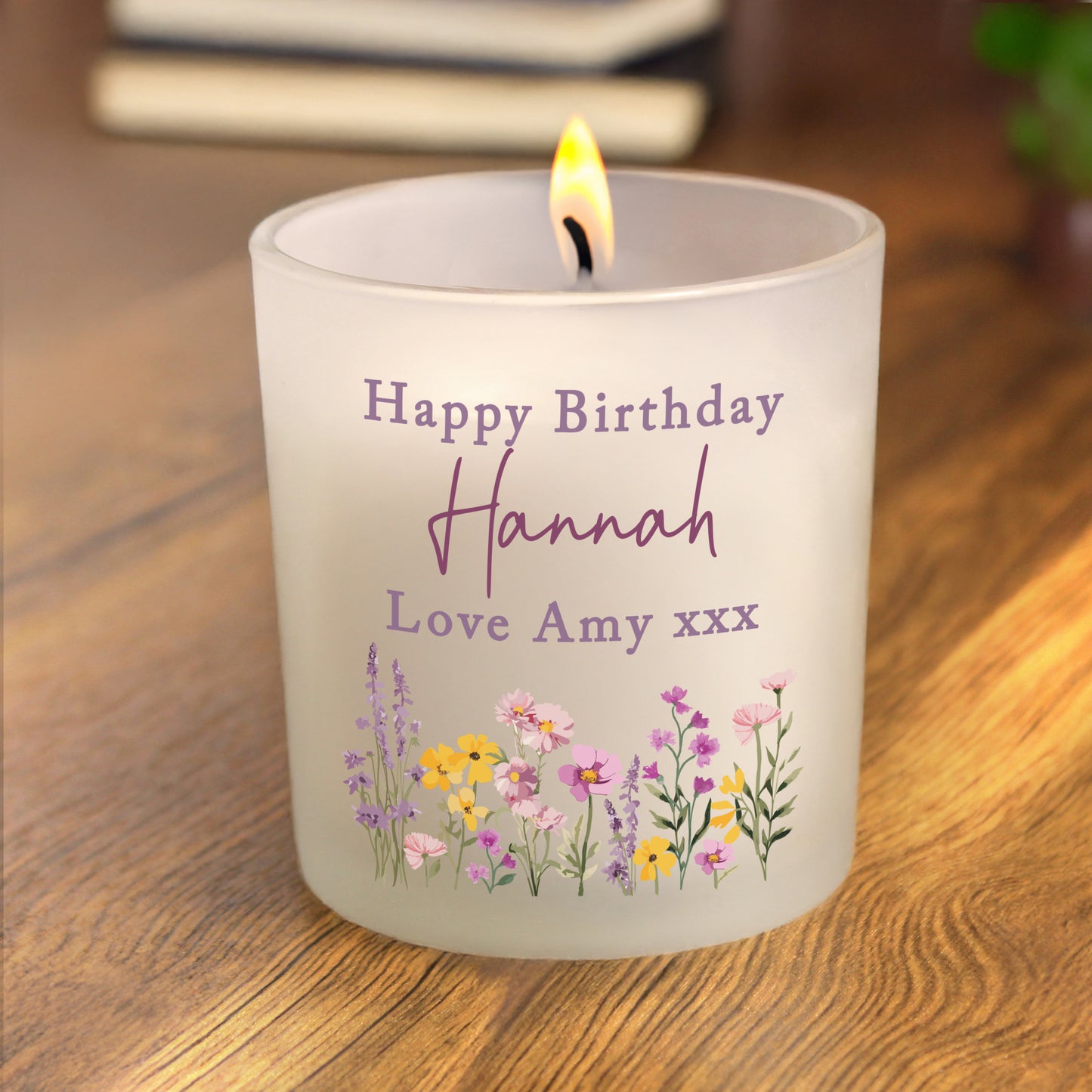 Personalised Wild Flower Jar Candle – Birthday Mother's Day Gift - image 2