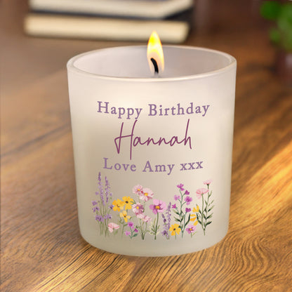 Personalised Wild Flower Jar Candle – Birthday Mother's Day Gift - image 2