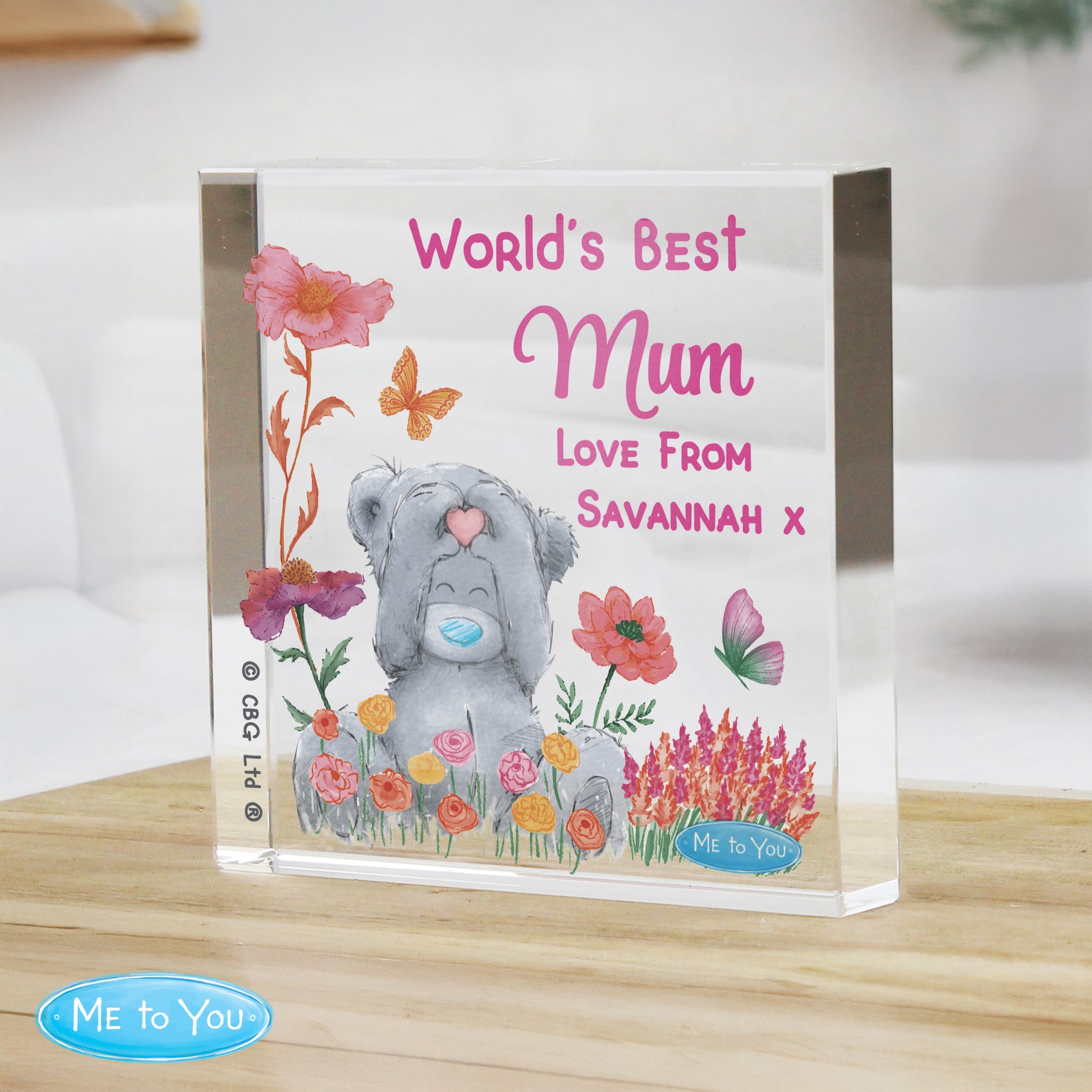 Personalised Me to You Flowery Glass Ornament – Tatty Teddy Keepsake Gift