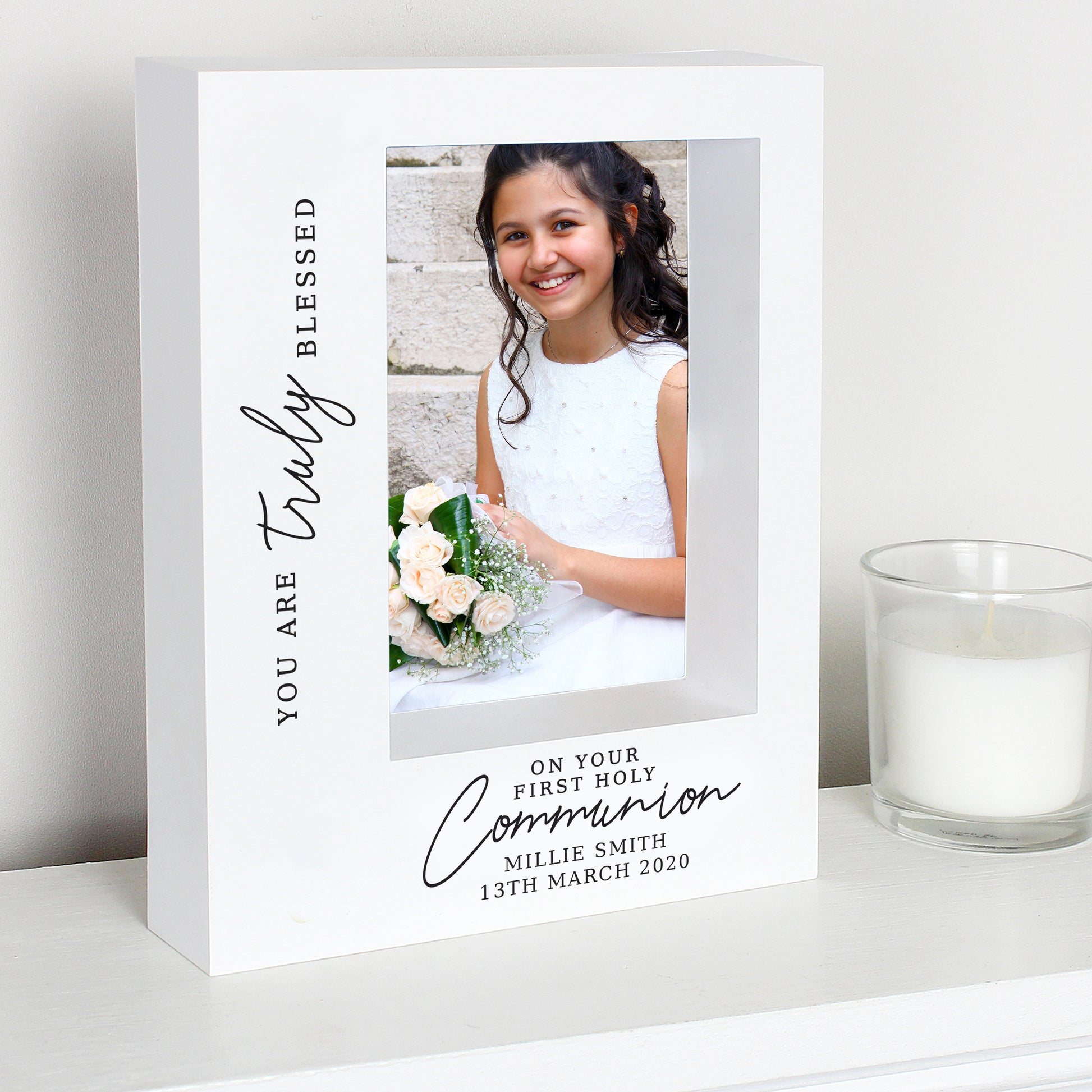 Personalised 'Truly Blessed' First Holy Communion 5x7 Box Photo Frame - image 3