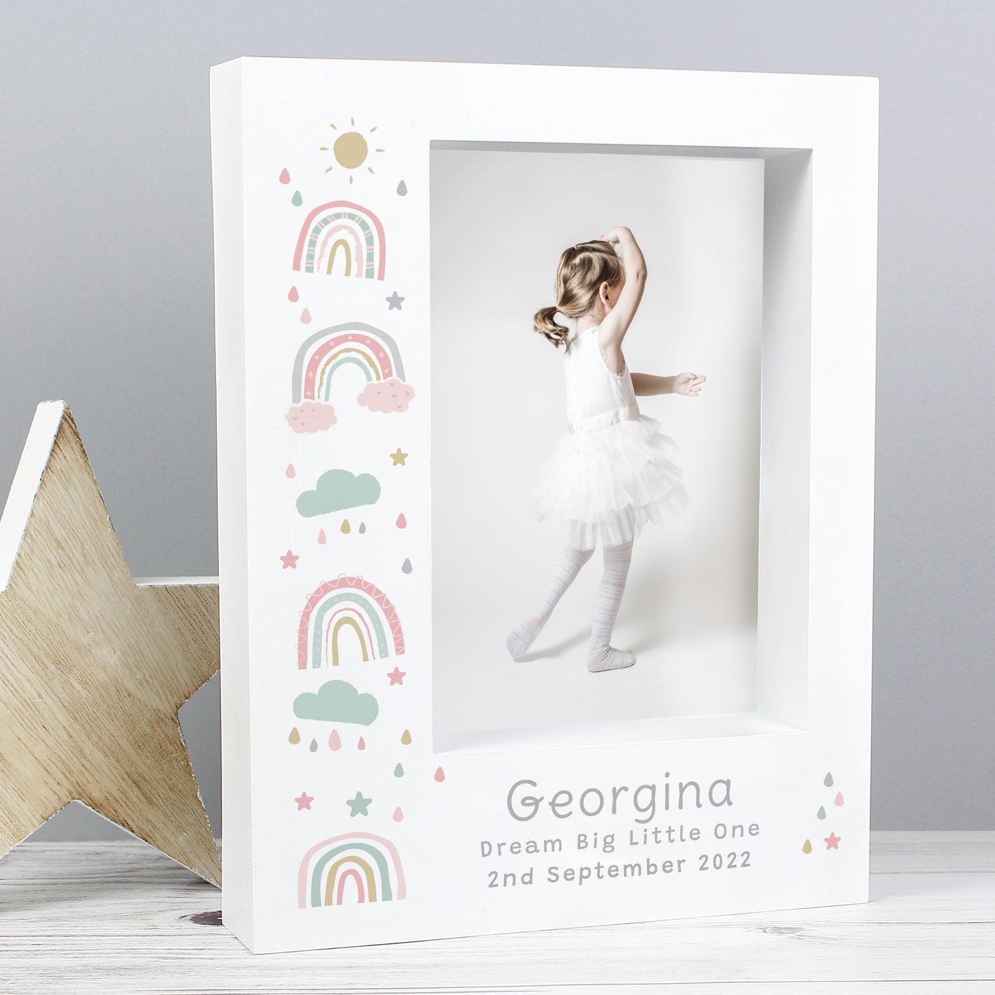 Personalised Rainbow 5x7 Box Photo Frame - image 4
