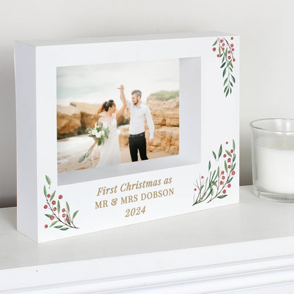 Personalised Christmas Foliage 5x7 Box Photo Frame - image 3