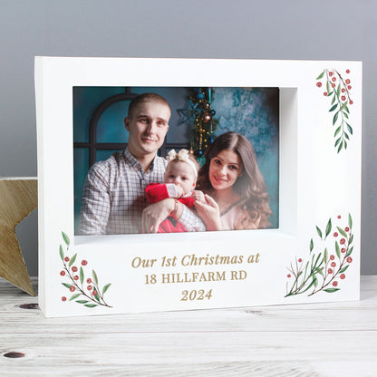 Personalised Christmas Foliage 5x7 Box Photo Frame - image 4