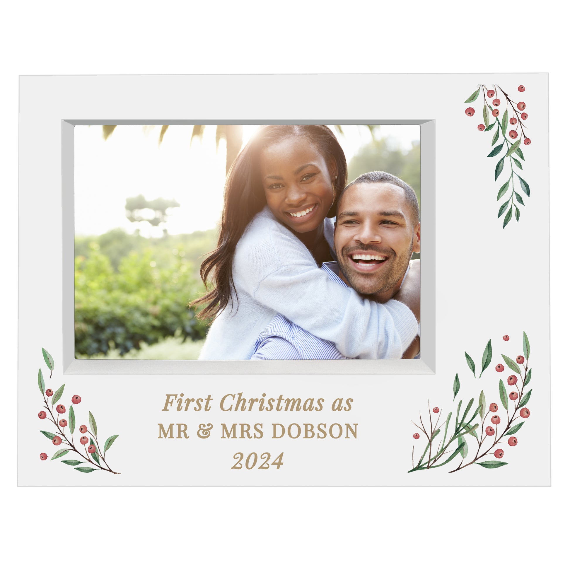 Personalised Christmas Foliage 5x7 Box Photo Frame - image 5
