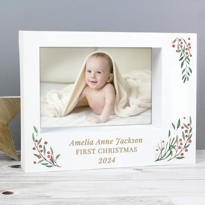 Personalised Christmas Foliage 5x7 Box Photo Frame - image 6