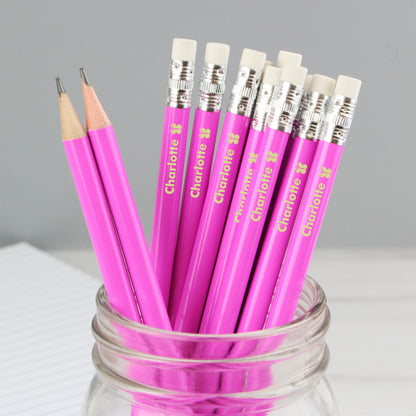 Personalised Butterfly Motif Pink Pencils from Heartfelt Gifts