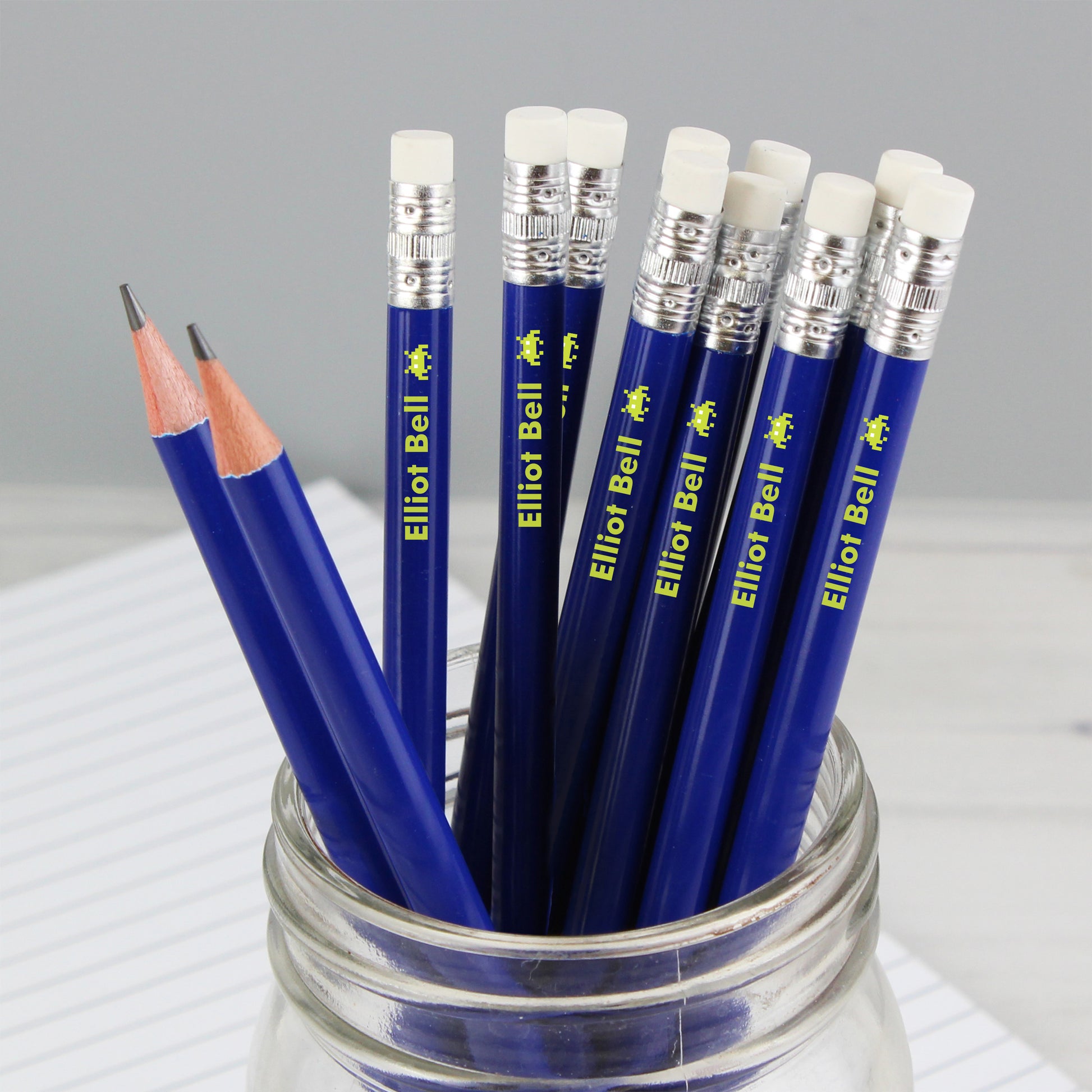 Personalised Alien Motif Blue Pencils from Heartfelt Gifts