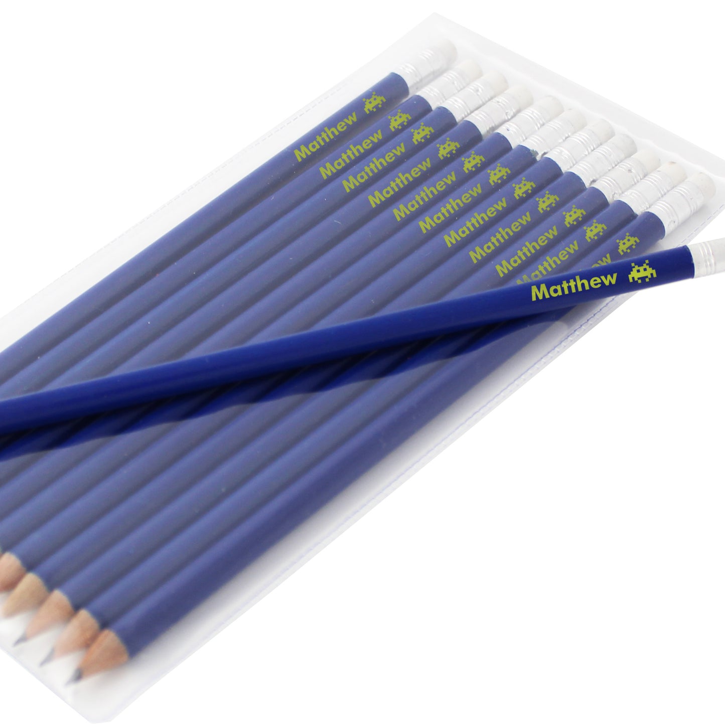 Personalised Alien Motif Blue Pencils - image 2