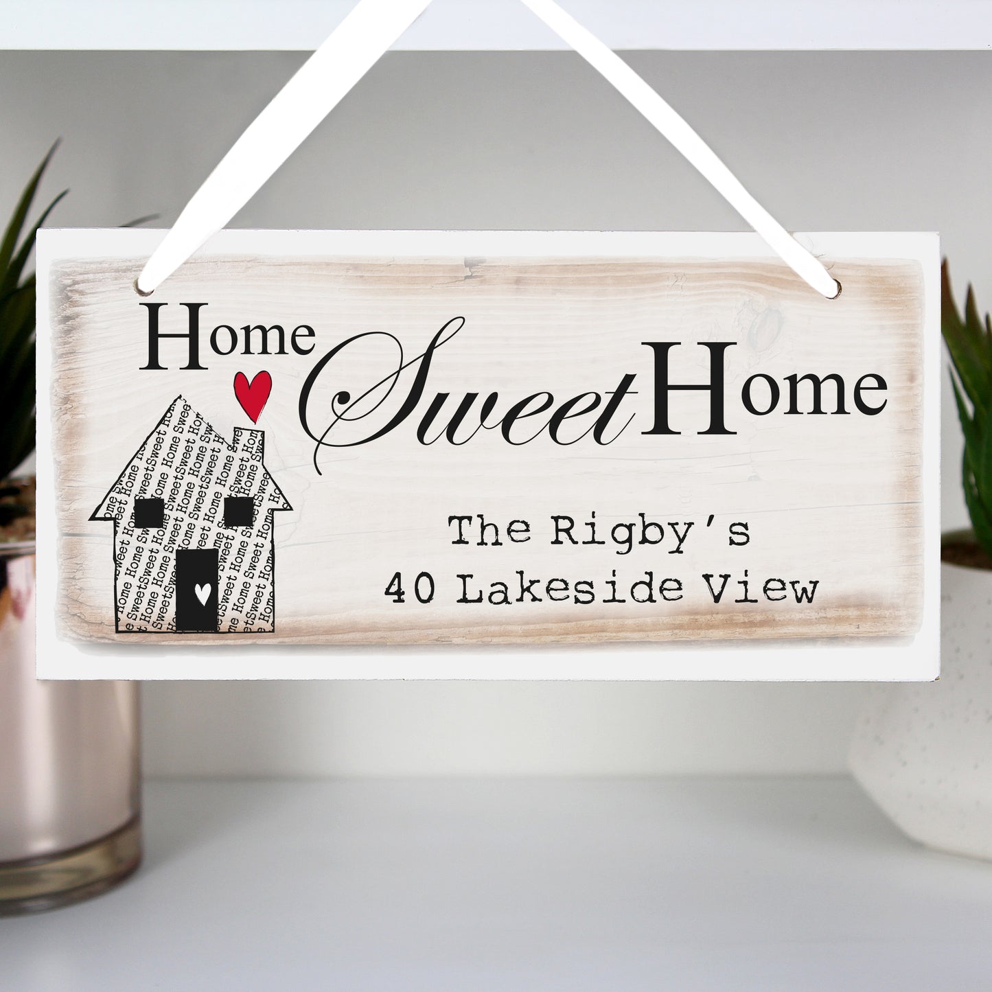 Personalised Home Sweet Home Wooden Sign from Heartfelt Gifts