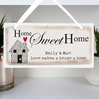 Personalised Home Sweet Home Wooden Sign - image 3