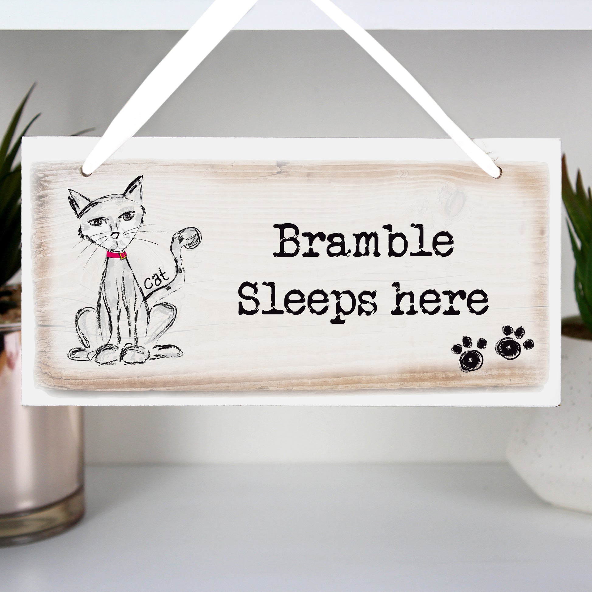 Personalised Cat Wooden Sign from Heartfelt Gifts