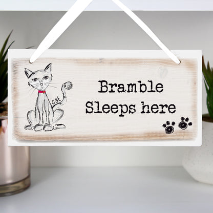 Personalised Cat Wooden Sign from Heartfelt Gifts