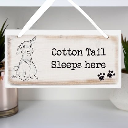 Personalised Rabbit Wooden Sign from Heartfelt Gifts