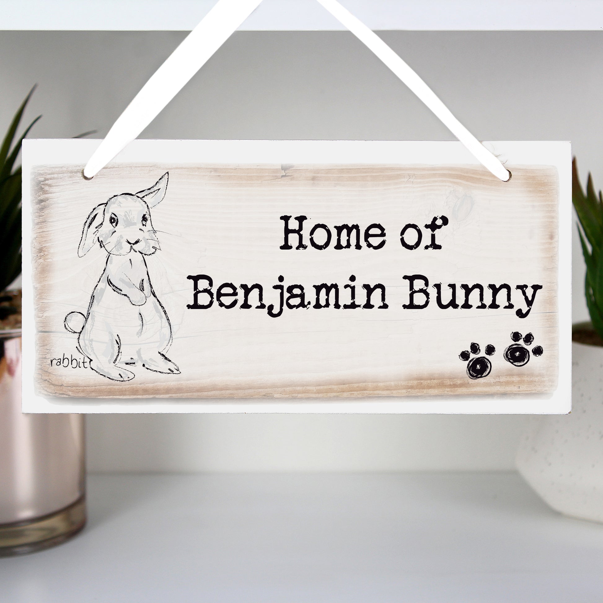 Personalised Rabbit Wooden Sign - image 3