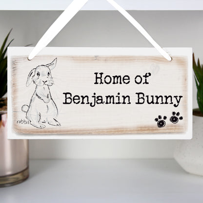 Personalised Rabbit Wooden Sign - image 3