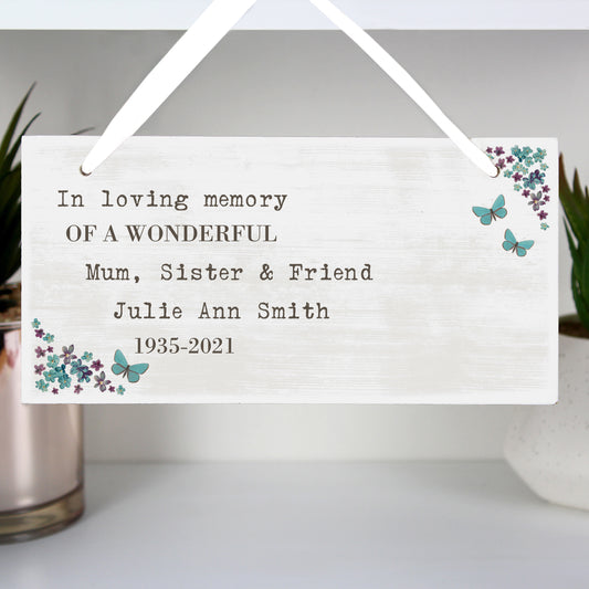 Personalised Forget me not Wooden Sign from Heartfelt Gifts