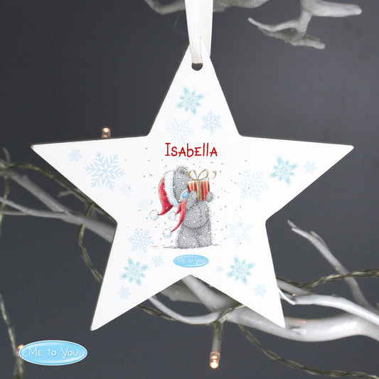 Personalised Me To You Christmas Wooden Star Decoration from Heartfelt Gifts