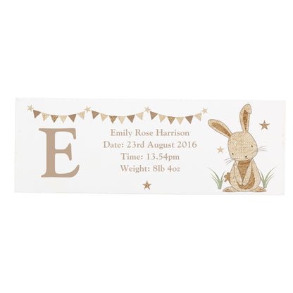 Personalised Hessian Rabbit Wooden Mantel Decoration - image 2