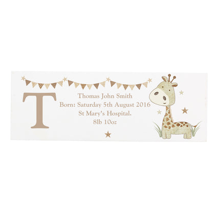 Personalised Hessian Giraffe Wooden Mantel Decoration - image 2