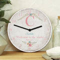 Personalised Floral Bouquet Shabby Chic Large Wooden Clock from Heartfelt Gifts