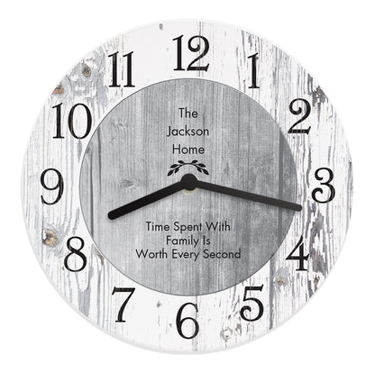 Personalised Any Message Shabby Chic Large Wooden Clock - image 5