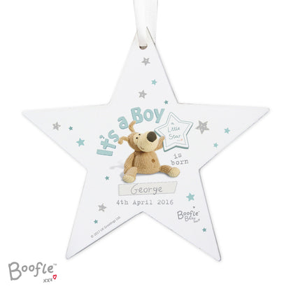 Personalised Boofle Its a Boy Wooden Star Decoration - image 5