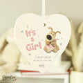 Personalised Boofle It's a Girl Wooden Heart Decoration from Heartfelt Gifts