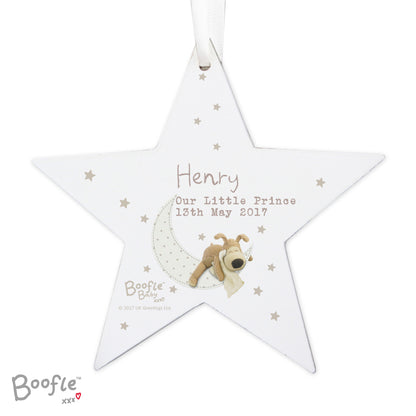 Personalised Boofle Baby Wooden Star Decoration - image 5