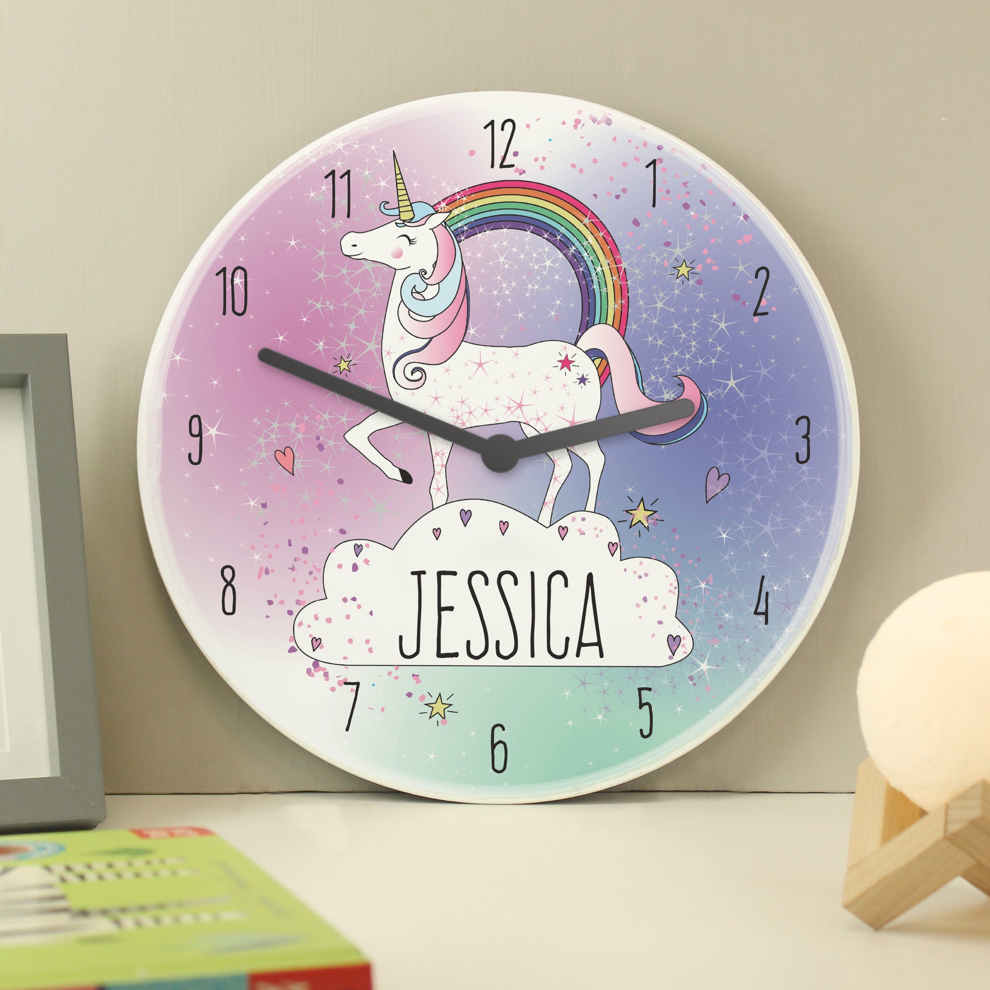 Personalised Unicorn Wooden Clock from Heartfelt Gifts